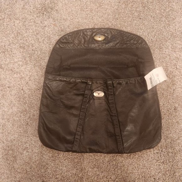 Vintage Black Leather Envelope Clutch - Picture 5 of 5